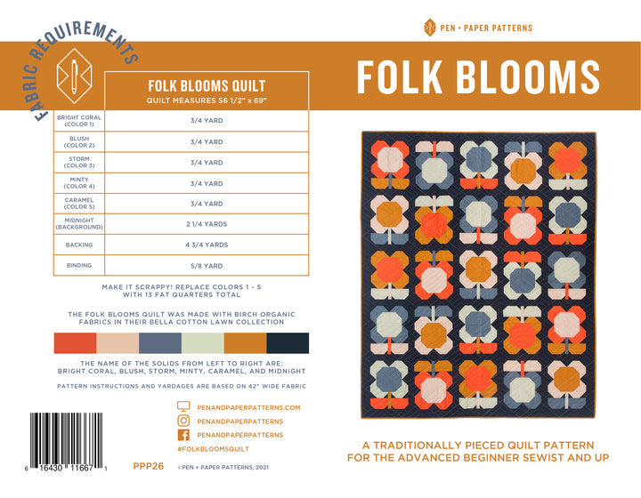Folk Blooms Printed Pattern