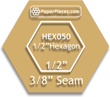 1/2&quot; Hexagon - 3/8&quot; Seam Acrylic Template