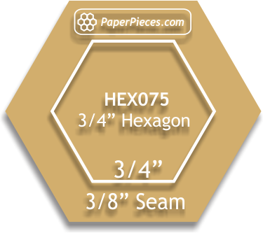 3/4&quot; Hexagon - 3/8&quot; Seam Acrylic Template