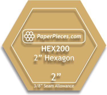 2&quot; Hexagon - 3/8&quot; Seam Acrylic Template