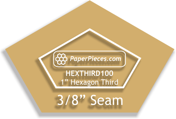 1&quot; Hexagon Thirds - 3/8&quot; Seam Acrylic Template