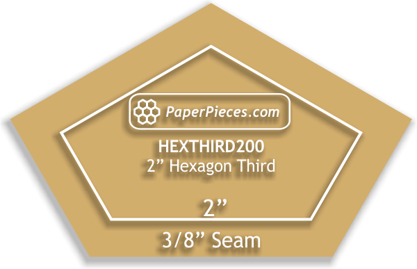 2&quot; Hexagon Thirds - 3/8&quot; Seam Acrylic Template