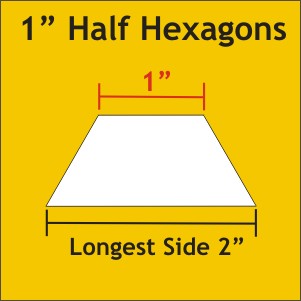 1&quot; Half Hexagon - Paper Pieces