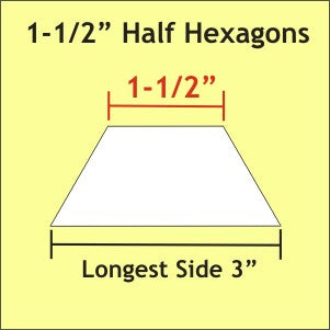 1-1/2&quot; Half Hexagons - Paper Pieces