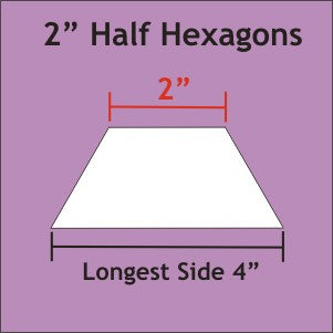 2&quot; Half Hexagons - Paper Pieces