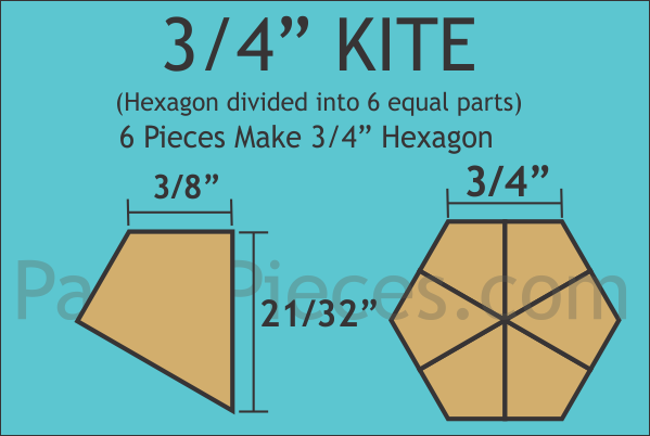 3/4&quot; Hexagon Kites - Paper Pieces