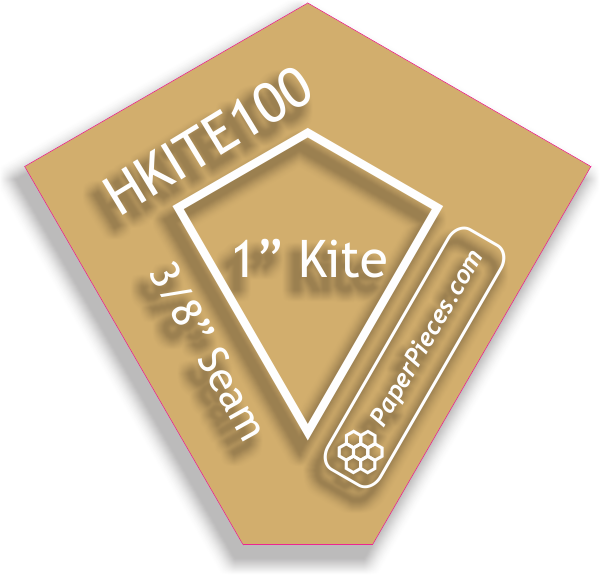 1&quot; Hexagon Kites - 3/8&quot; Seam Acrylic Template