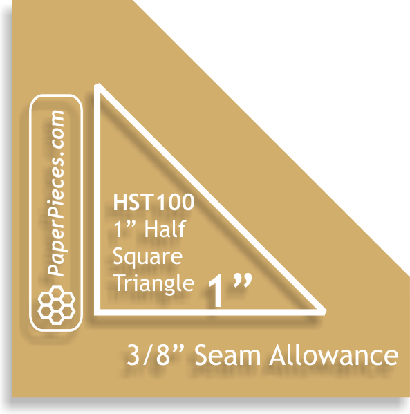 1&quot; Half Square Triangles - 3/8&quot; Seam Acrylic Template