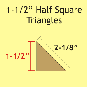 1-1/2&quot; Half Square Triangles - Paper Pieces