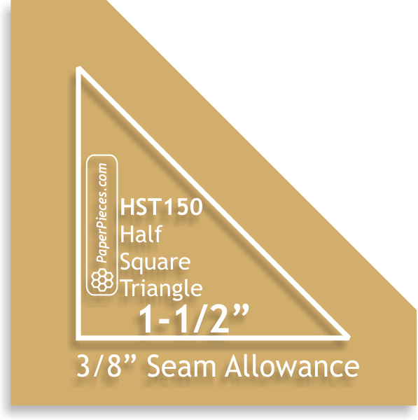 1-1/2&quot; Half Square Triangles - 3/8&quot; Seam Acrylic Template
