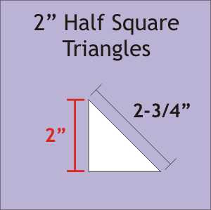 2&quot; Half Squares Triangle - Paper Pieces