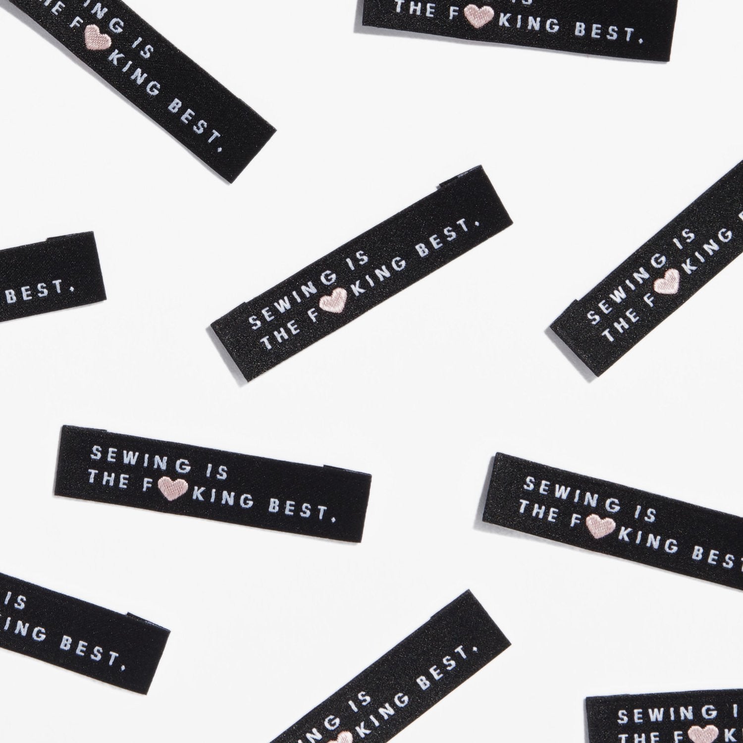 &quot;SEWING IS THE F**KING BEST&quot; Woven Labels 8 Pack