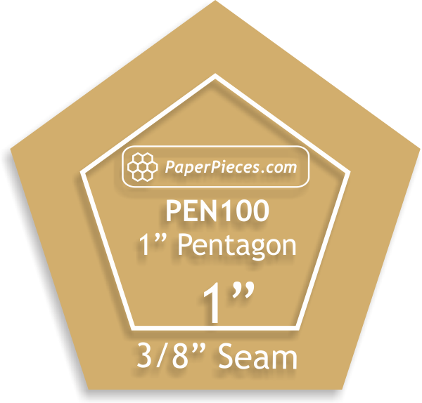 1&quot; Pentagon - 3/8&quot; Seam Acrylic Template
