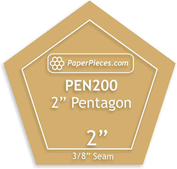 2&quot; Pentagons - 3/8&quot; Seam Acrylic Template