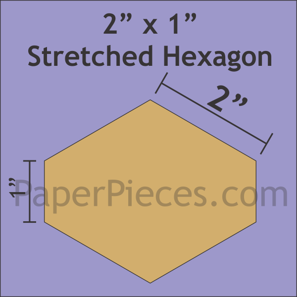2&quot; x 1&quot; Stretched Hexagon - Paper Pieces