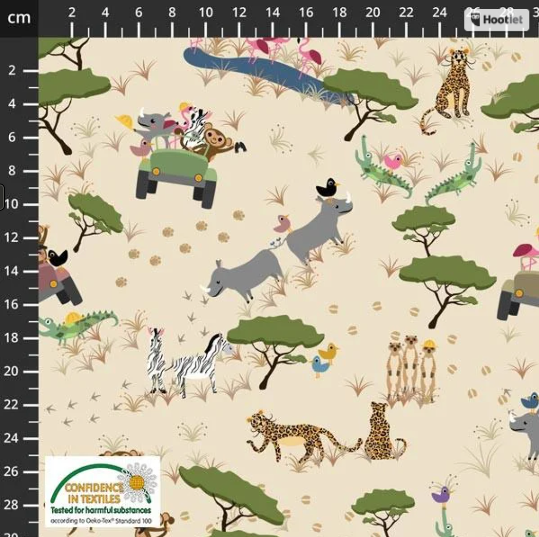 Coco&#39;s Safari Allover Animal Print Sand - PER QUARTER METRE