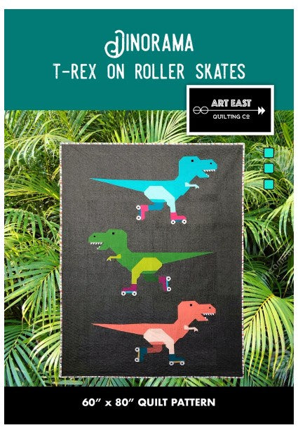 Dinorama - T-rex on Roller Skates Quilt Pattern Booklet