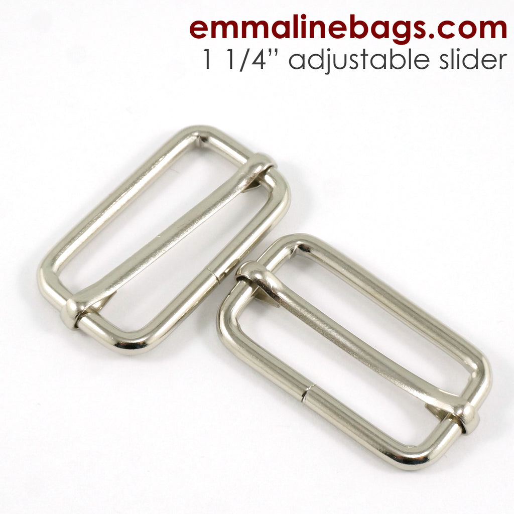 Adjustable Sliders 1 1/4&quot; 34 mm (1 1/4&quot;) x 16 mm (5/8) x 3.75 mm thick Nickel - 2 Pack