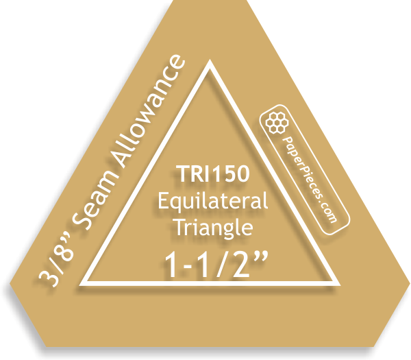 1-1/2&quot; Equilateral Triangles - 3/8&quot; Seam Acrylic Template