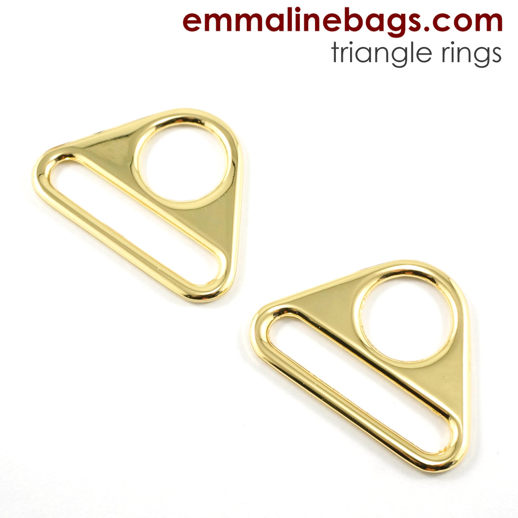 Triangle Rings: 1 1/2&quot; (25 mm) Gold - 2 Pack