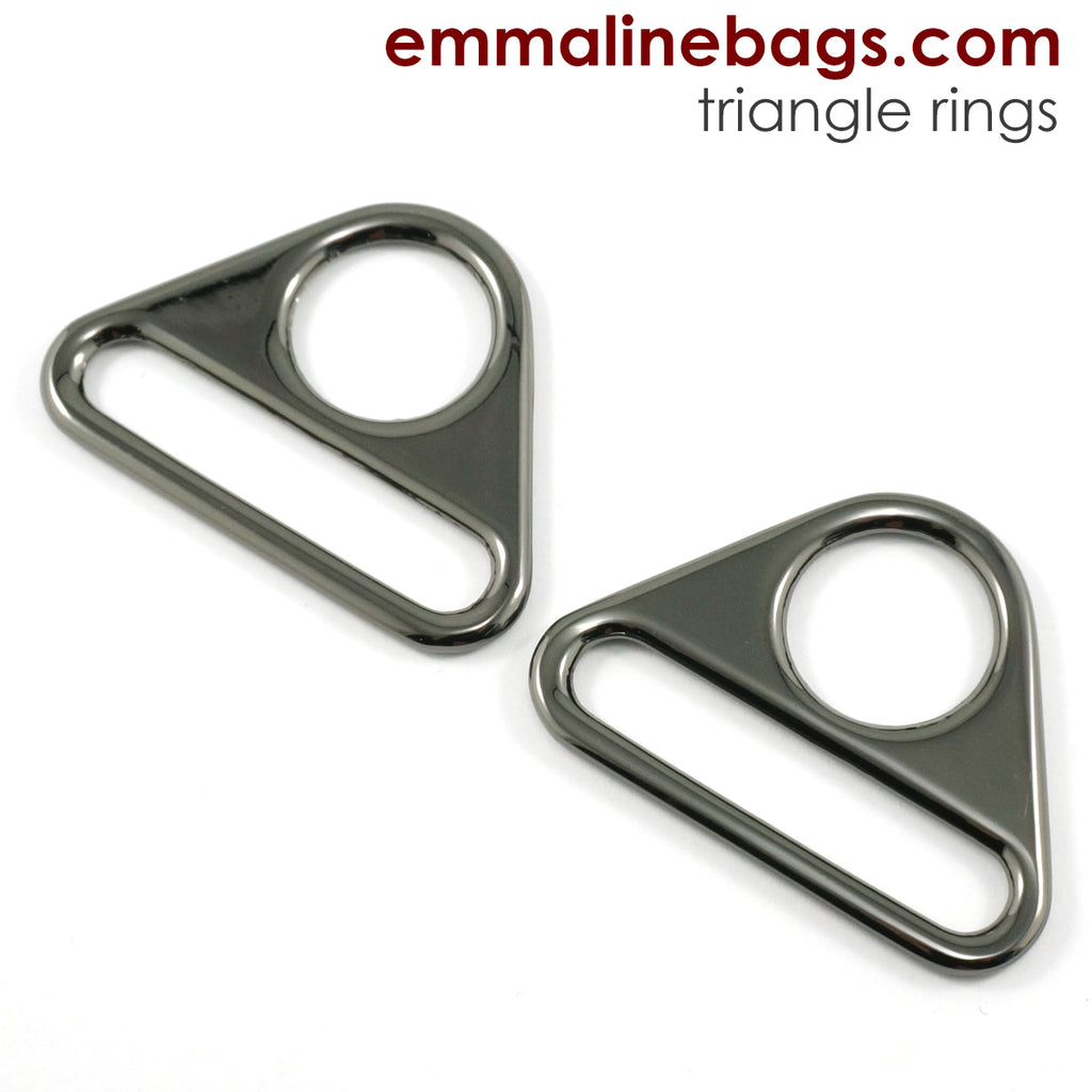 Triangle Rings: 1 1/2&quot; (25 mm) Gunmetal - 2 Pack