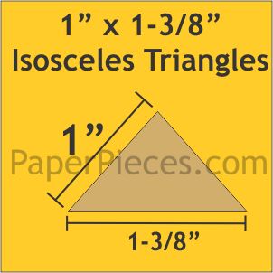 1&quot; x 1-3/8&quot; Isosceles Triangles - 3/8&quot; Seam Acrylic Template