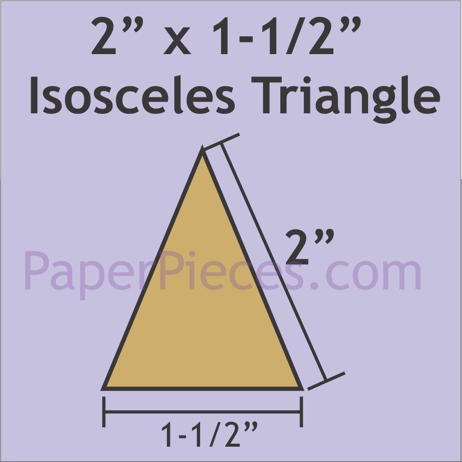 2&quot; x 1-1/2&quot; Isosceles Triangles - Paper Pieces