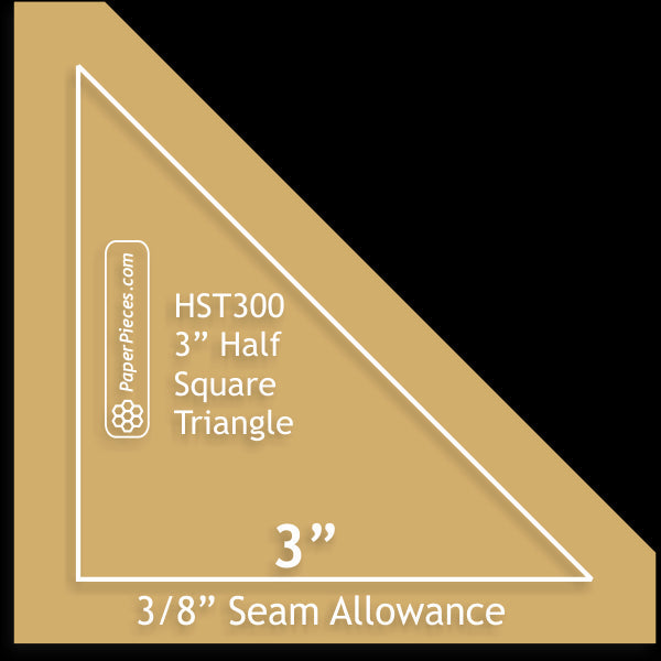 3&quot; Half Square Triangles - 3/8&quot; Seam Acrylic Template