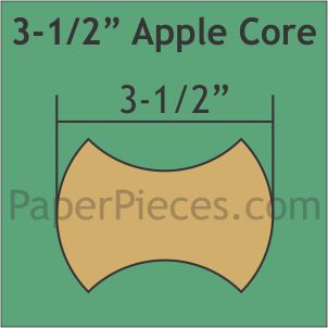 3-1/2&quot; Apple Core - 3/8&quot; Seam Acrylic Template