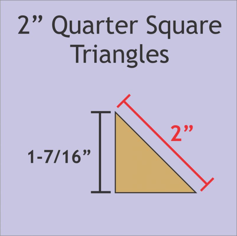 2&quot; Quarter Square Triangles - 3/8&quot; Seam Acrylic Template