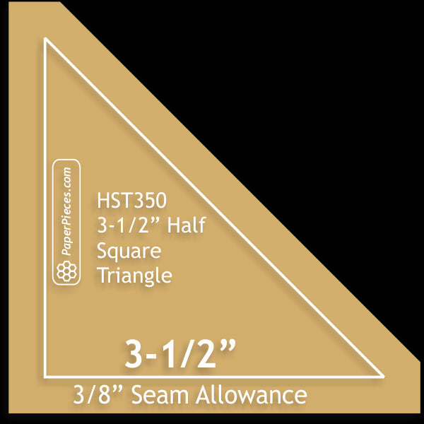 3-1/2&quot; Half Square Triangles - 3/8&quot; Seam Acrylic Template
