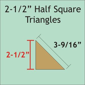 2-1/2&quot; Half Square Triangles - Paper Pieces