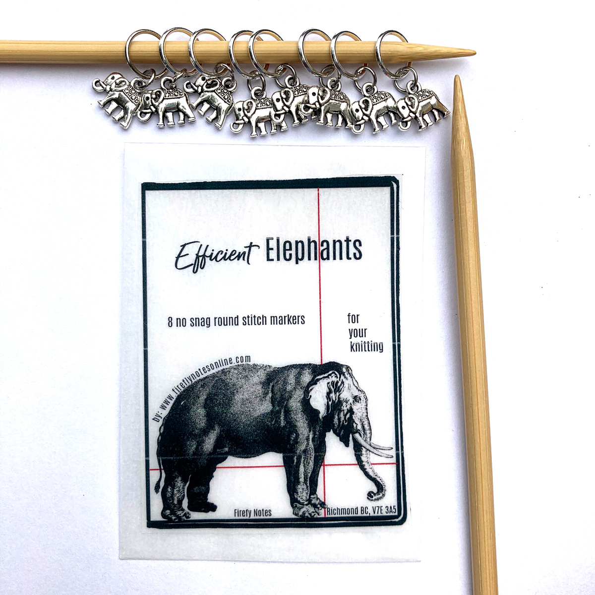 Elephant Stitch Marker Pack - Round