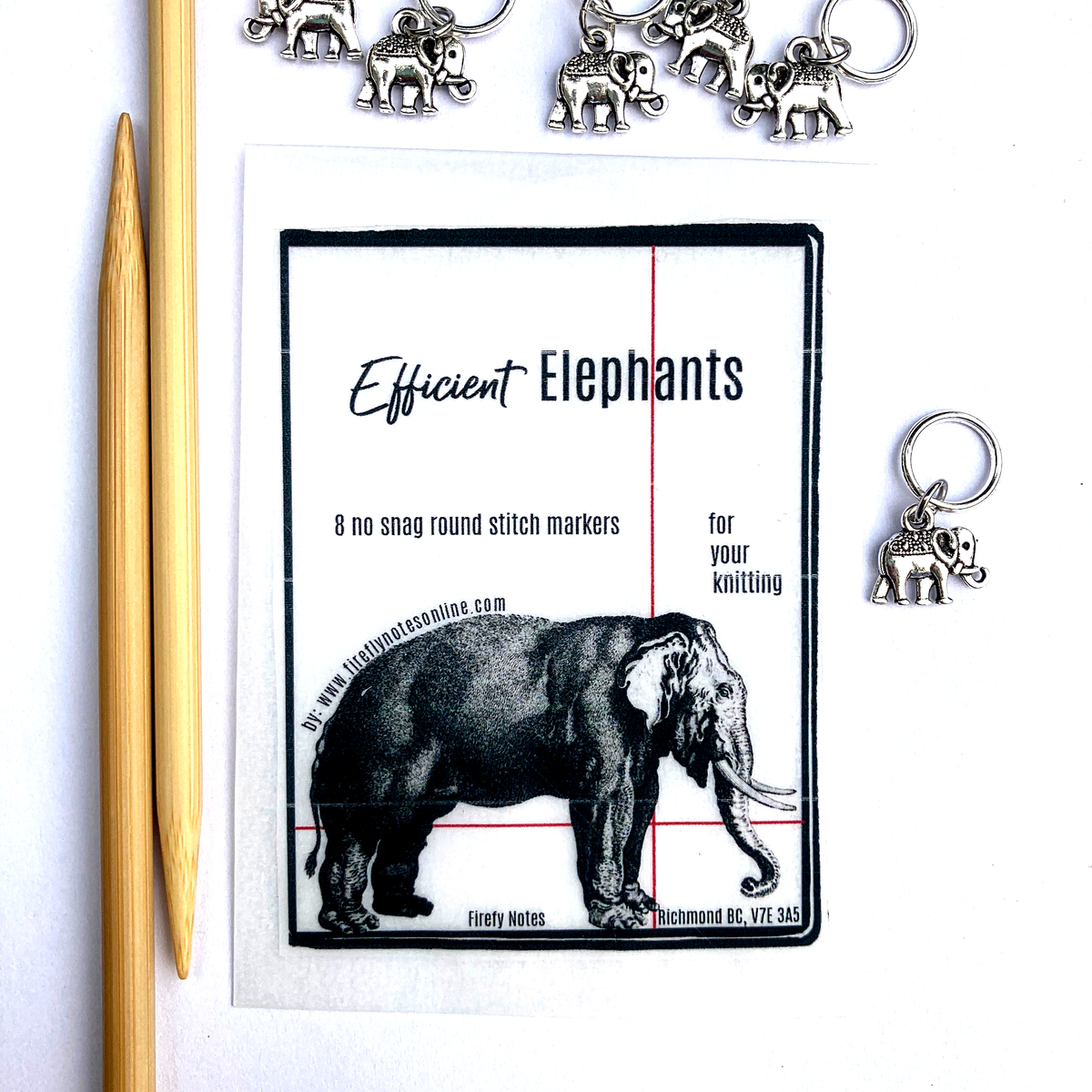 Elephant Stitch Marker Pack - Round
