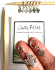 Cactus Stitch Marker Pack - Round & One Removable