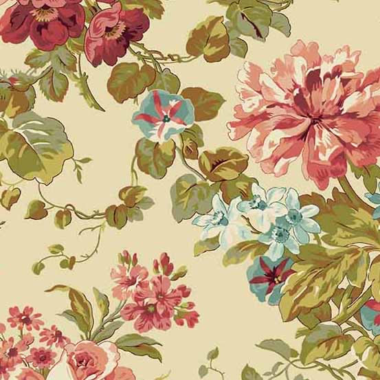 Primrose Rose Garden Linen - Edyta Sitar - PER QUARTER METRE