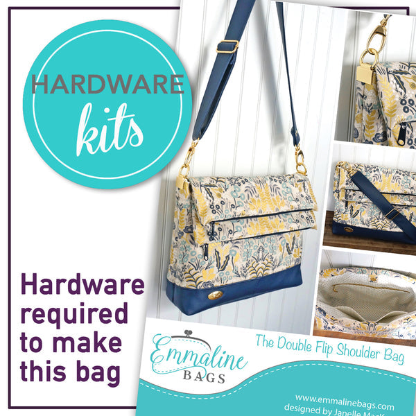Hardware Kit - The Double Flip Shoulder Bag by Emmaline Bags - Gunmetal