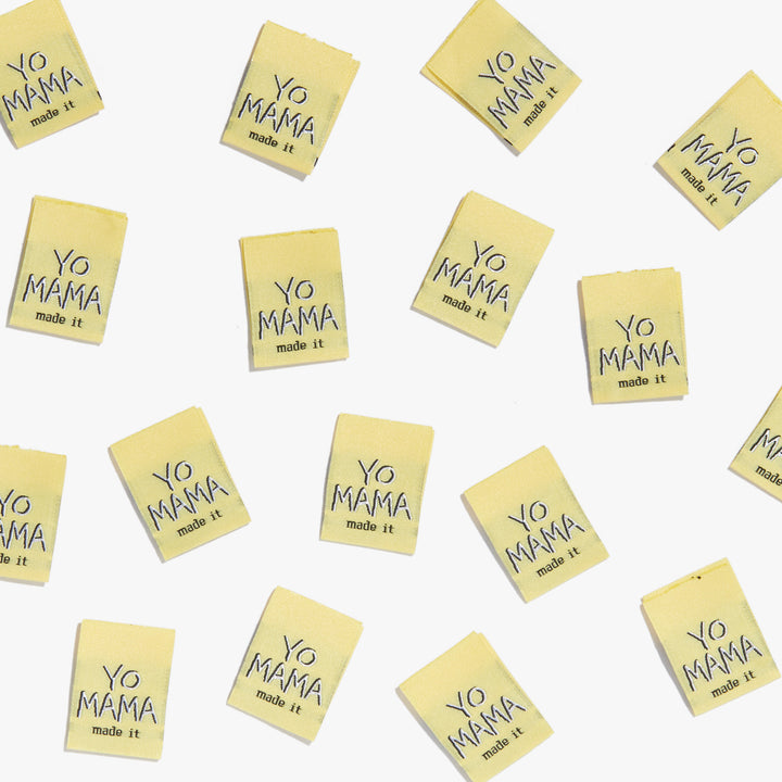 &#39;Yo Mama Made It&#39; Woven Labels - 10 labels per pack