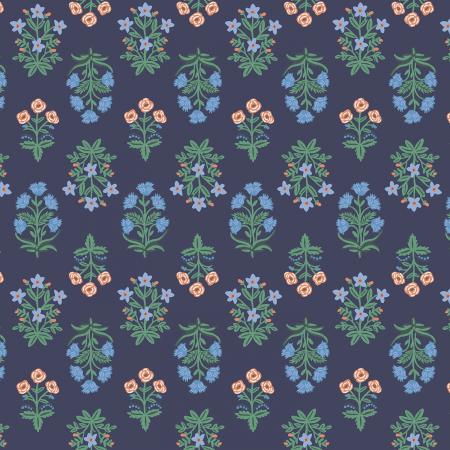 Rifle Paper Co. Camont Mughal Rose Navy - Cotton + Steel - PER QUARTER METRE