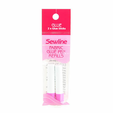 Sewline Water-soluble Fabric Glue Stick Refill, 2 count