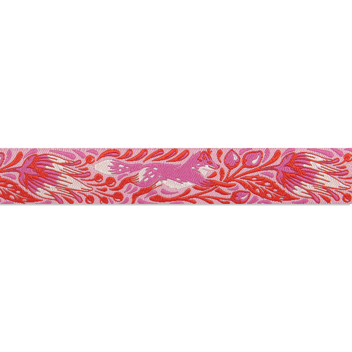 Out Foxed Pink 7/8&quot;- Glimmer Tula Pink Tiny Beasts - PRICE PER QUARTER METRE